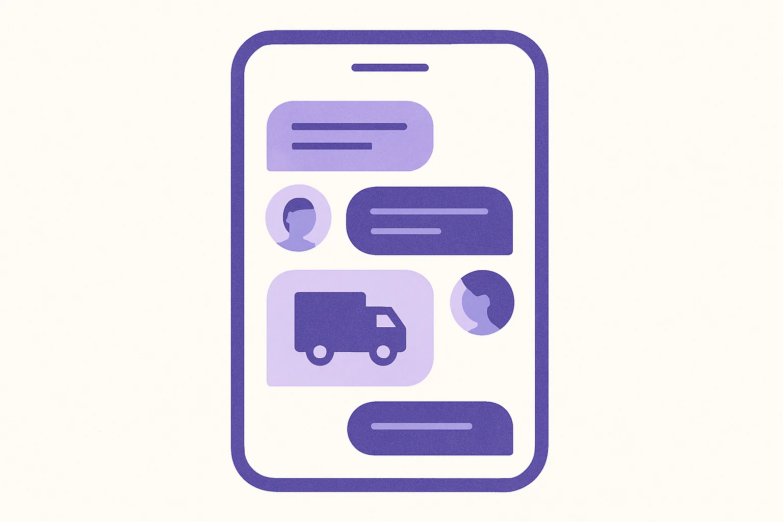 A smartphone screen showing a bilingual chat conversation about a package delivery status