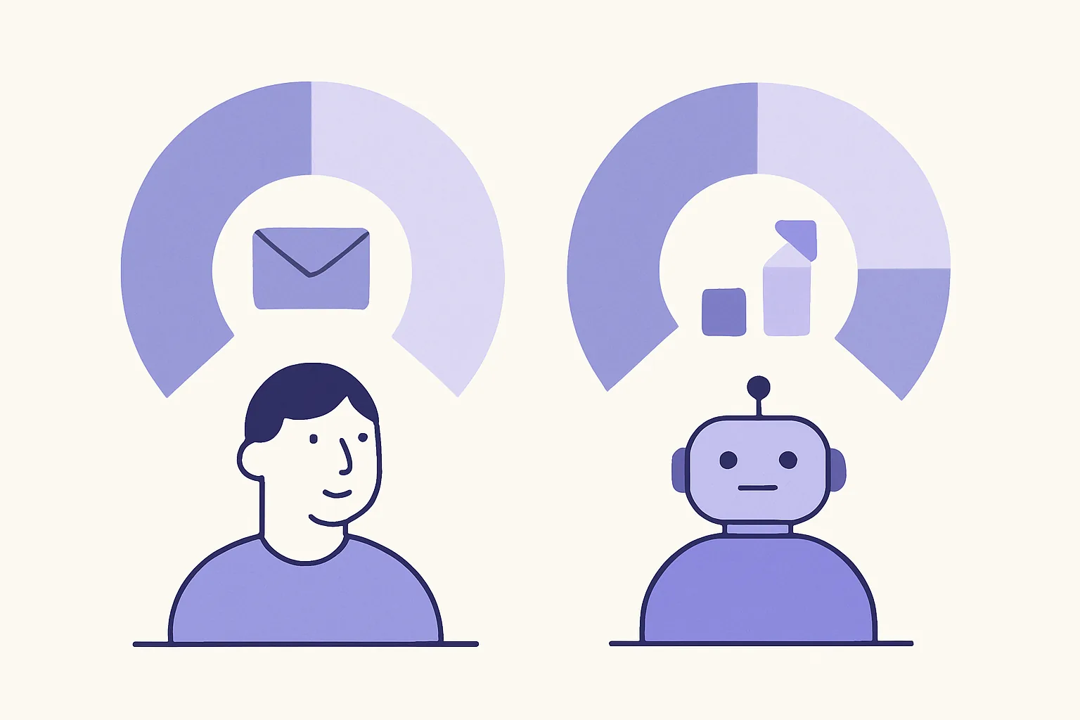Comparison graphic showing time spent on repetitive emails vs. high-value advisory work before and after implementing a chatbot